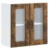 Armario pared cocina puerta de cristal Lucca roble
