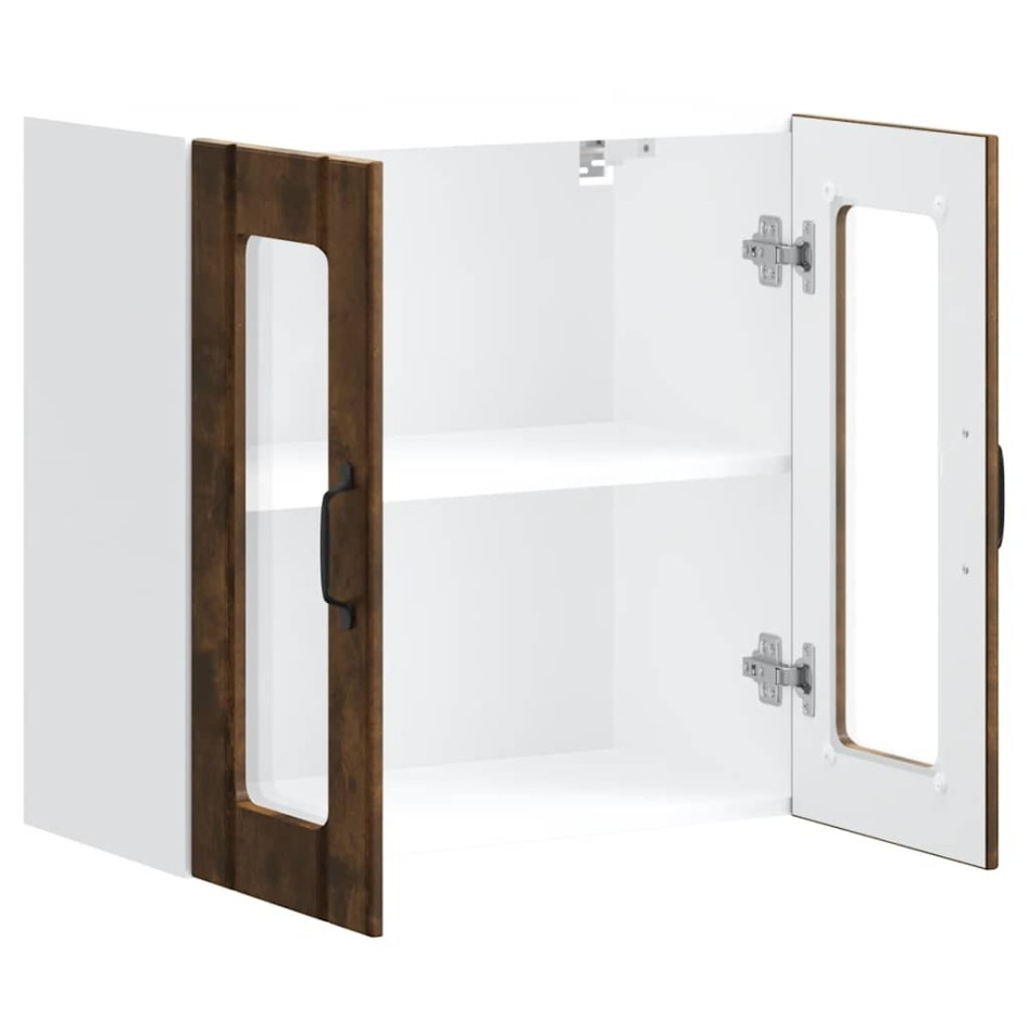 Armario pared cocina puerta de cristal Lucca roble