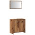 Mueble de baño con espejo de madera antigua madera