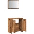 Mueble de baño con espejo de madera antigua madera