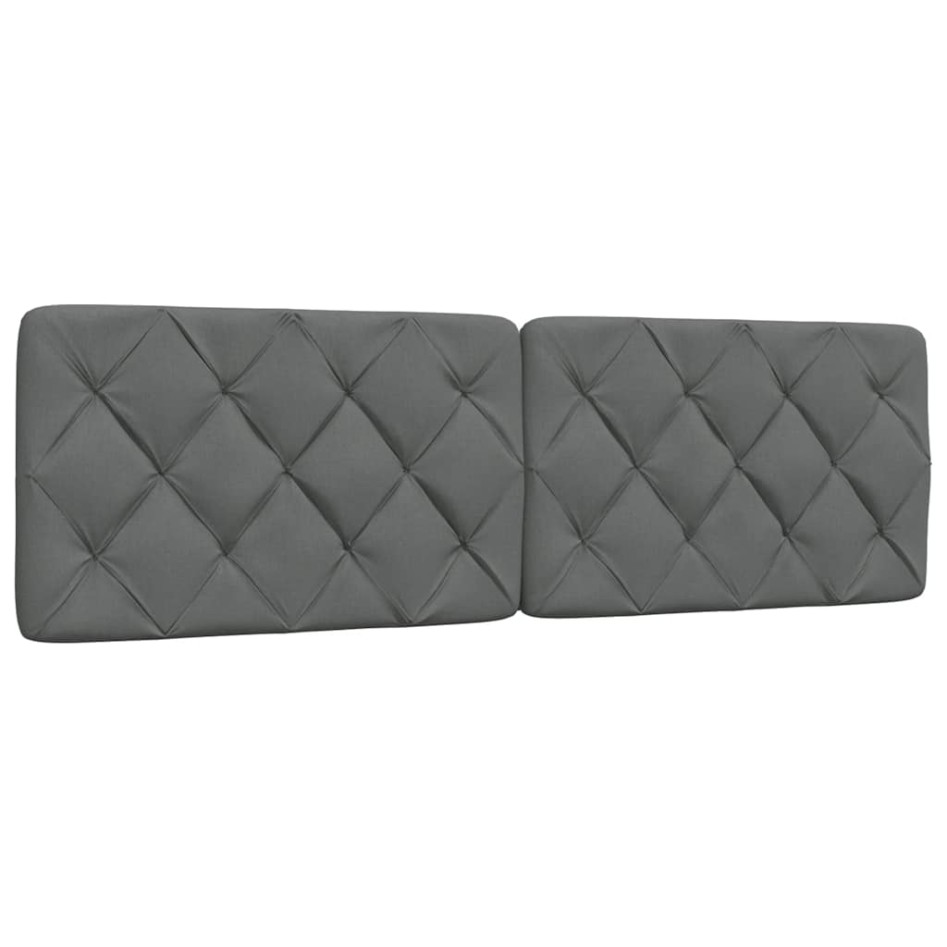 Cabecero de cama acolchado tela gris oscuro 160