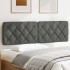 Cabecero de cama acolchado tela gris oscuro 160