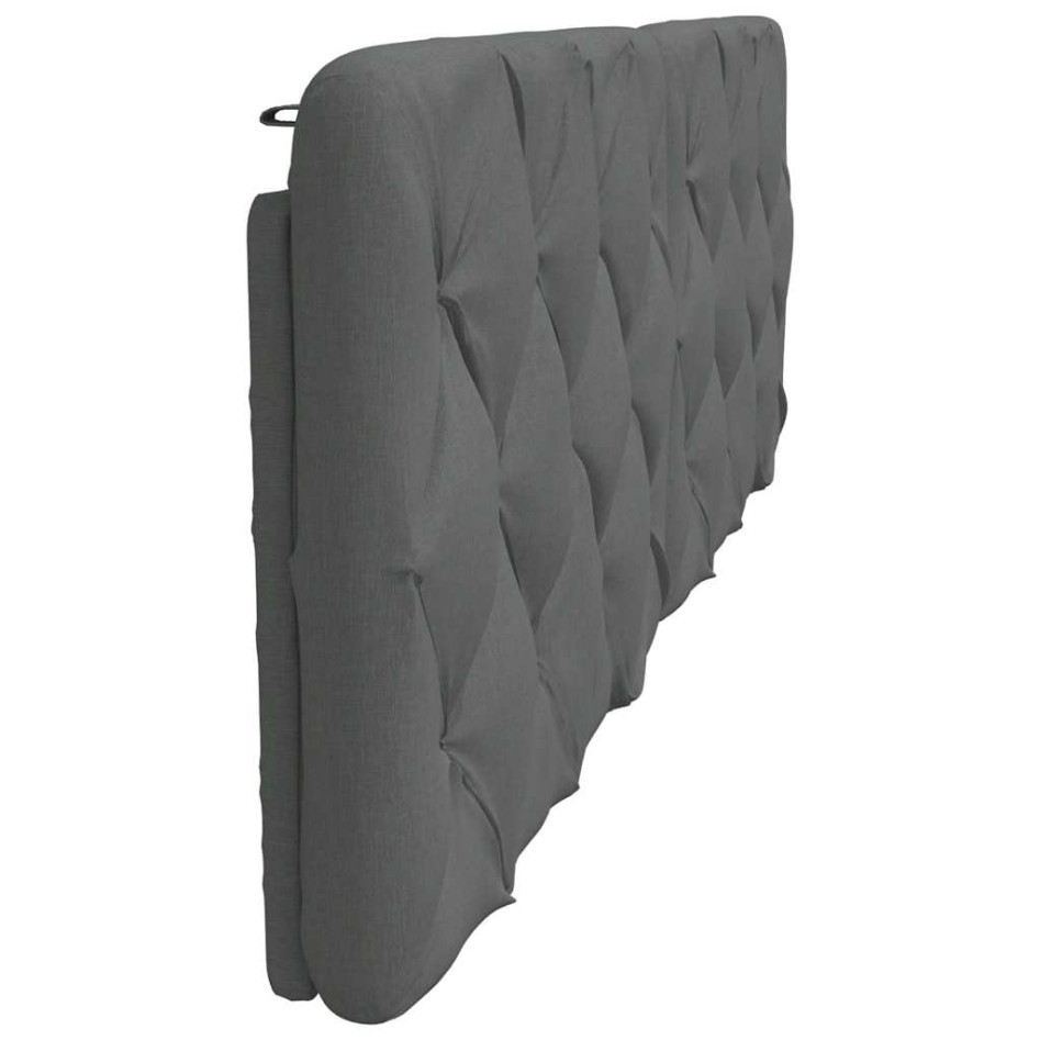 Cabecero de cama acolchado tela gris oscuro 160