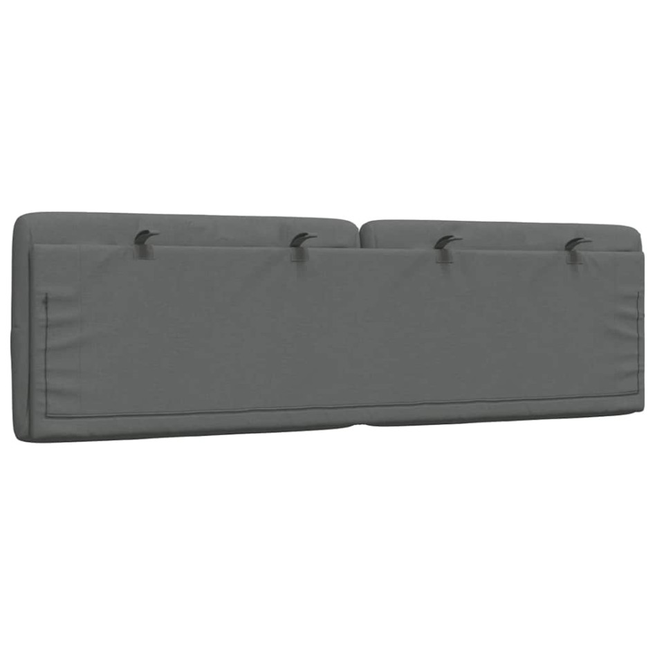 Cabecero de cama acolchado tela gris oscuro 160