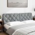 Cabecero de cama acolchado tela gris claro 180