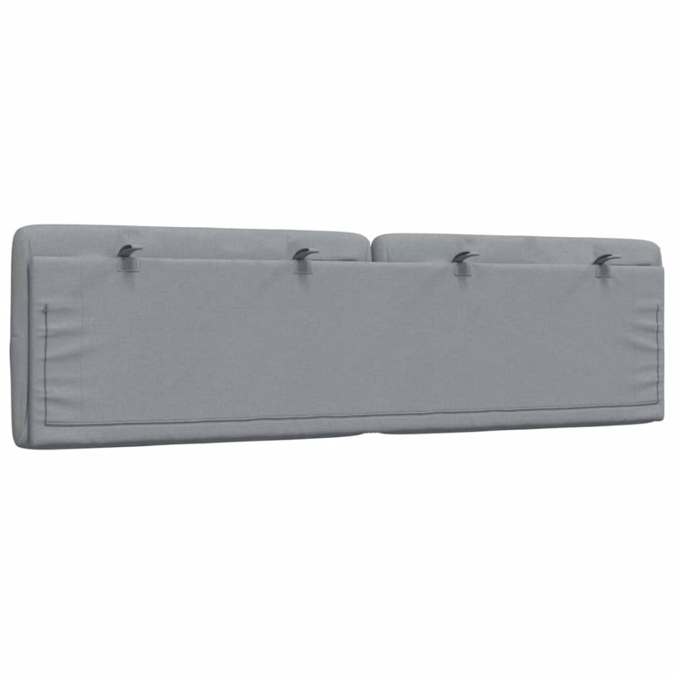 Cabecero de cama acolchado tela gris claro 180