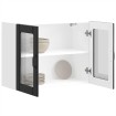 Armario pared cocina puerta de cristal Lucca negra