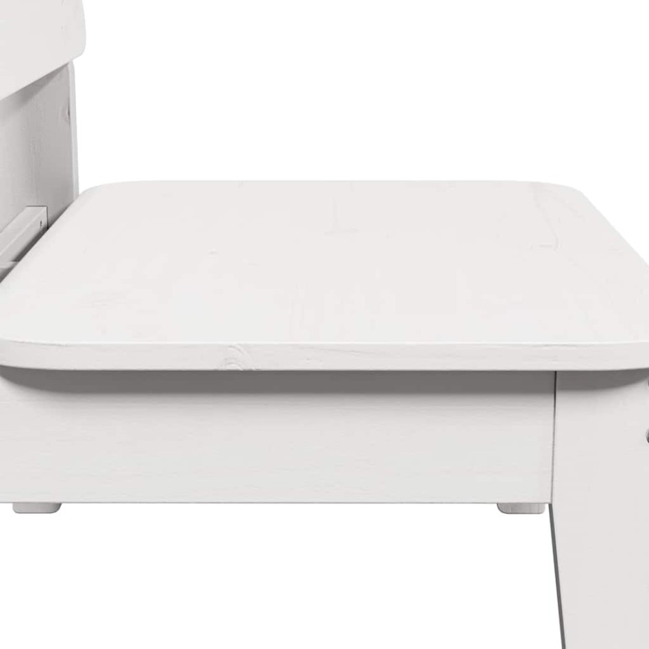 Silla de jardín madera maciza de pino blanco 60x52,5x72
