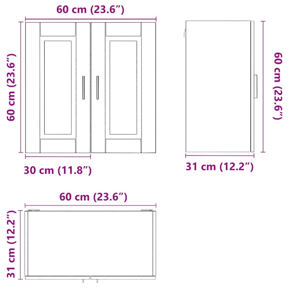 Mueble de pared de cocina Porto madera contrachapada