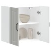 Armario de pared de cocina Lucca madera ingeniería blanca