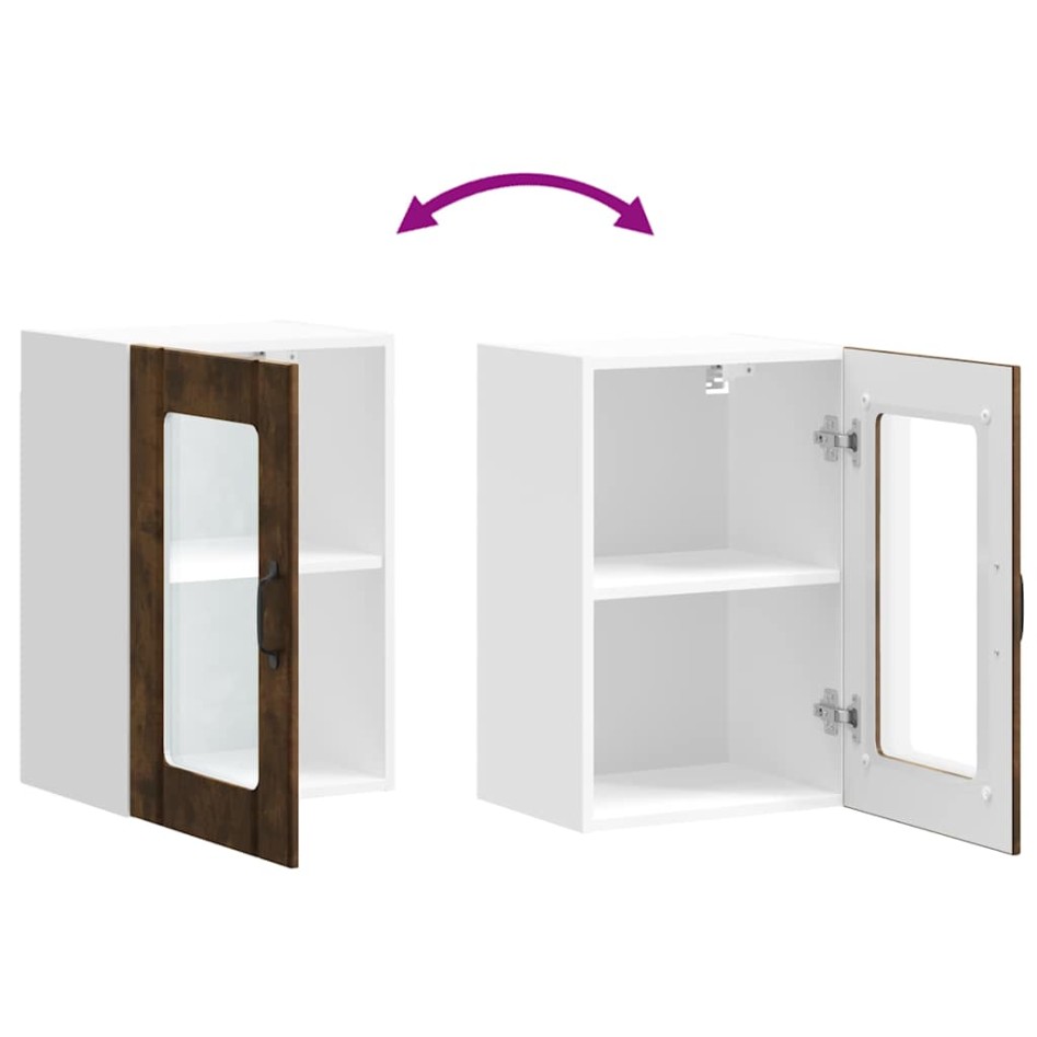 Armario de pared para cocina puerta cristal Lucca roble