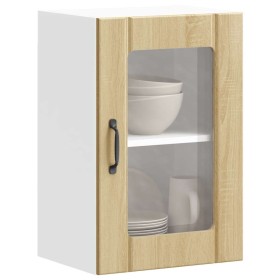 Armario pared cocina puerta de cristal Lucca roble