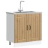 Mueble bajo para fregadero Lucca madera artesanal de