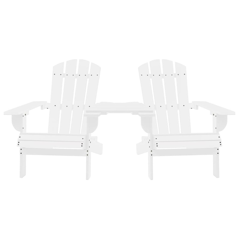 Silla jardín Adirondack y mesita madera maciza de abeto