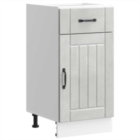 Mueble bajo de cocina Lucca madera contrachapada gris