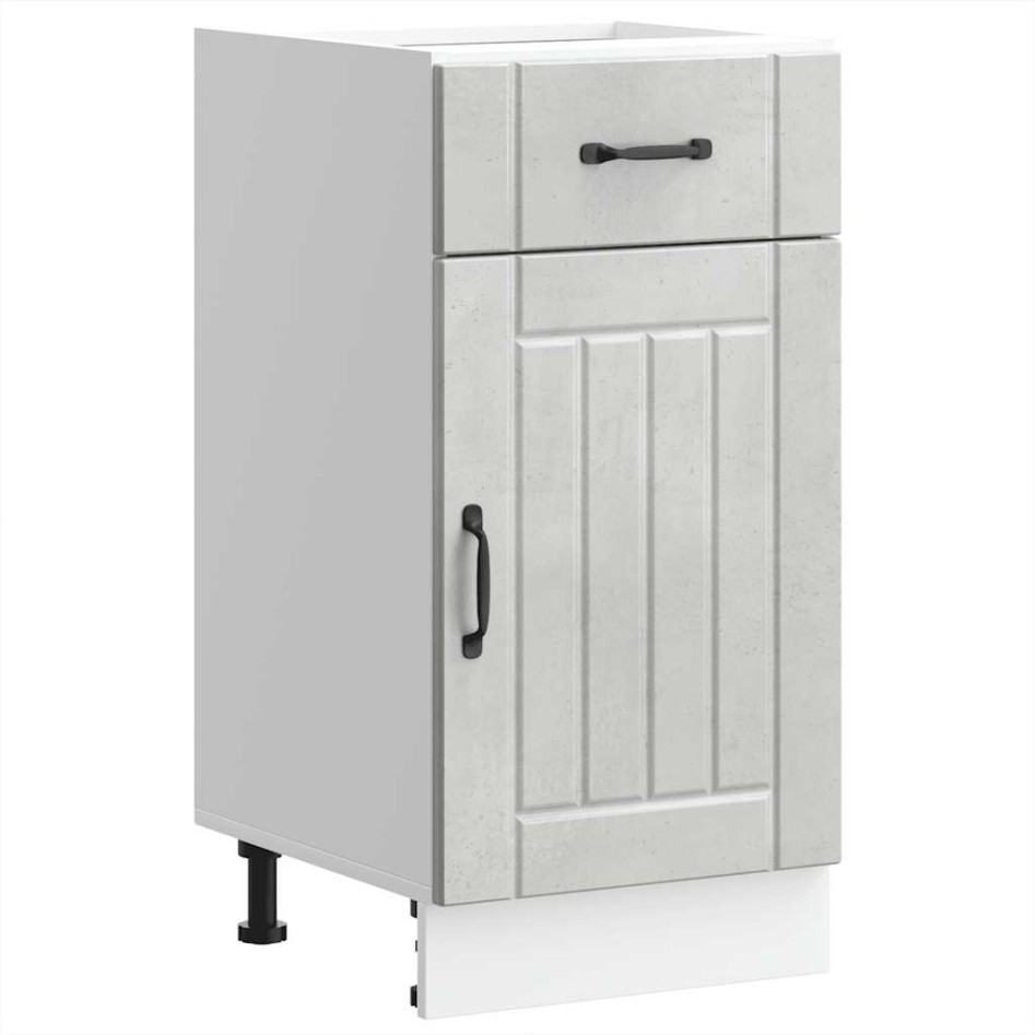 Mueble bajo de cocina Lucca madera contrachapada gris