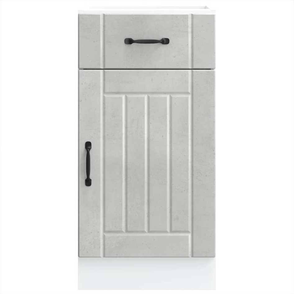 Mueble bajo de cocina Lucca madera contrachapada gris