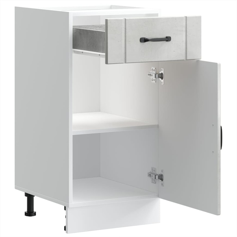 Mueble bajo de cocina Lucca madera contrachapada gris