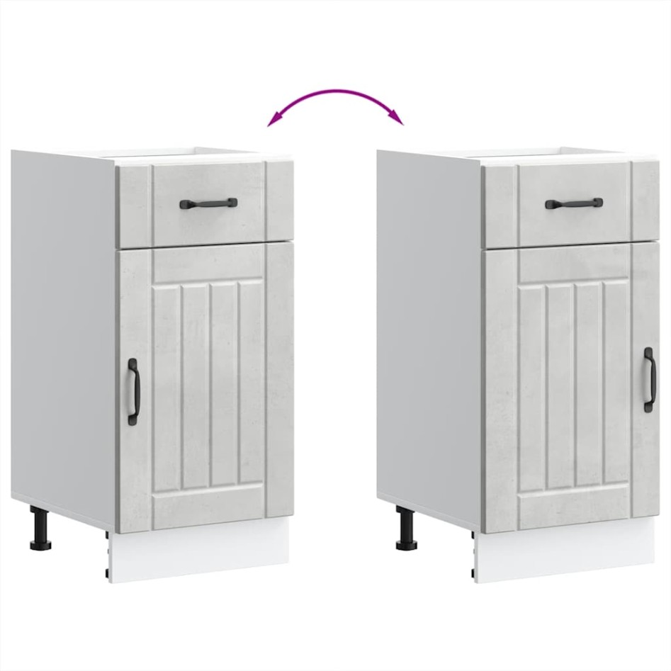 Mueble bajo de cocina Lucca madera contrachapada gris