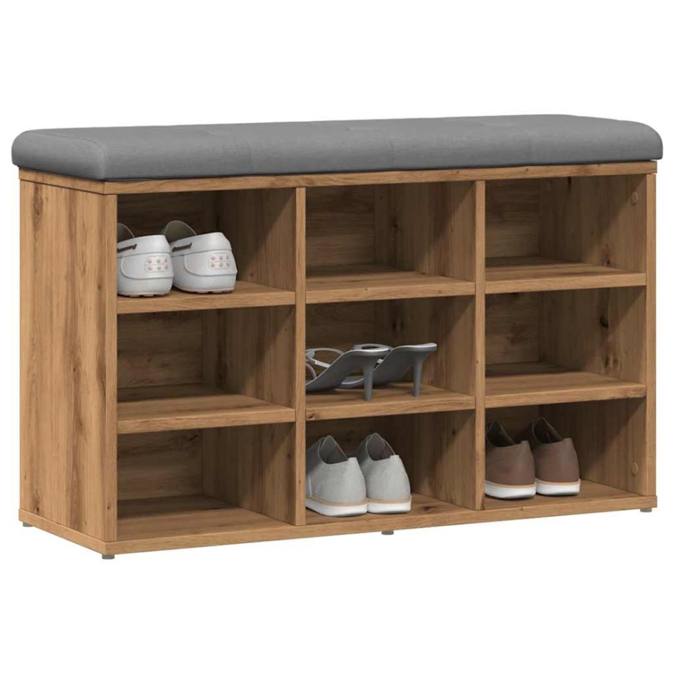 Banco zapatero madera de ingeniería roble artisan 82x32x50