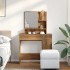 Tocador con espejo roble artisan 86,5x35x136