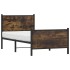 Estructura de cama sin colchón metal roble ahumado 80x200