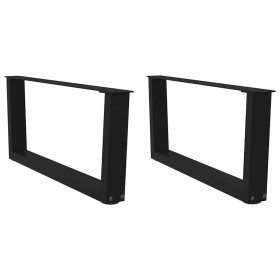 Patas para mesa de comedor forma V 2 uds negro 70x(30-31,3)