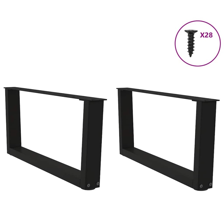 Patas para mesa de comedor forma V 2 uds negro 70x(30-31,3)