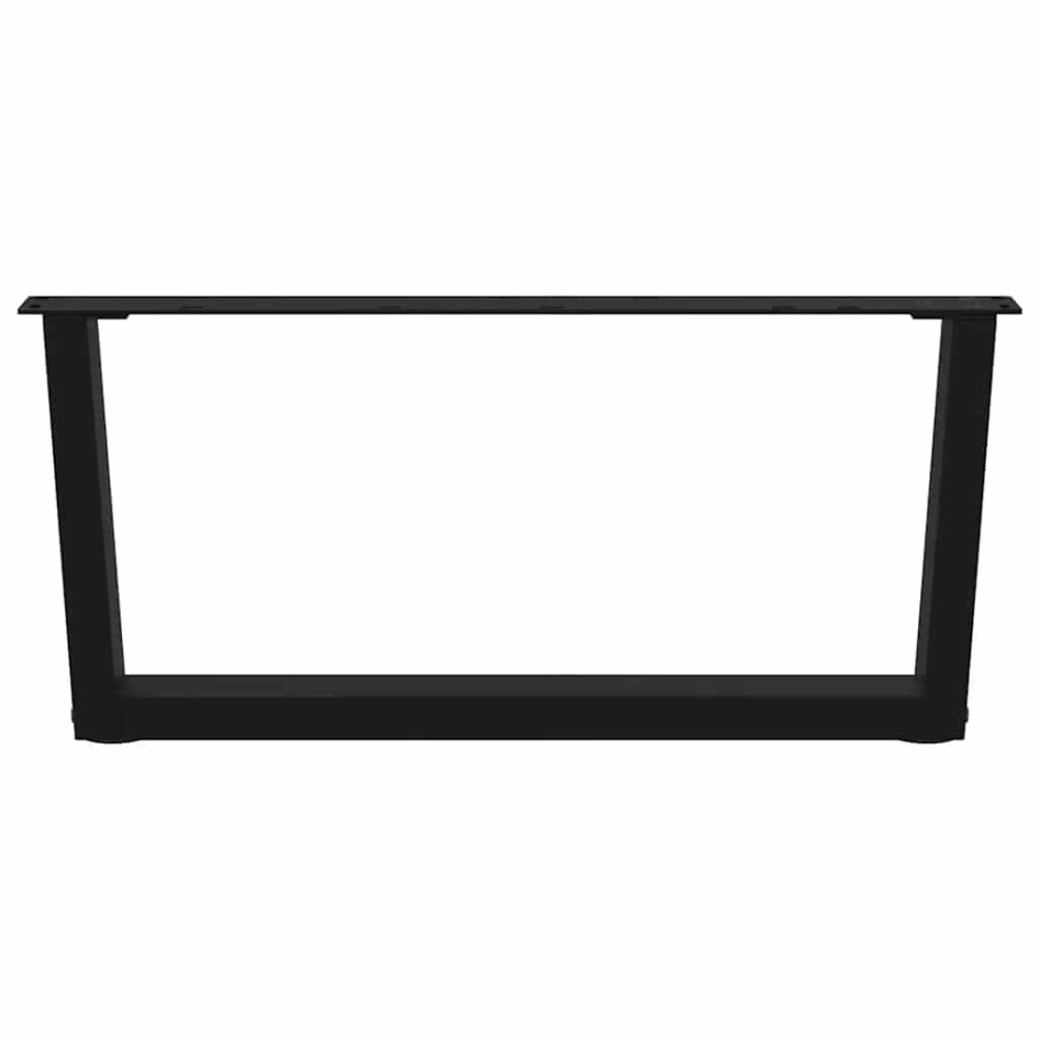 Patas para mesa de comedor forma V 2 uds negro 70x(30-31,3)