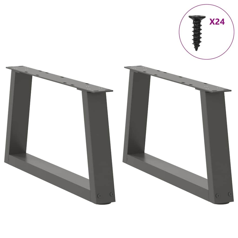 Patas para mesa comedor forma V 2 uds antracita 70x(30-31,3)