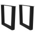 Patas para mesa de comedor forma V 2 uds negro 50x(42-43,3)