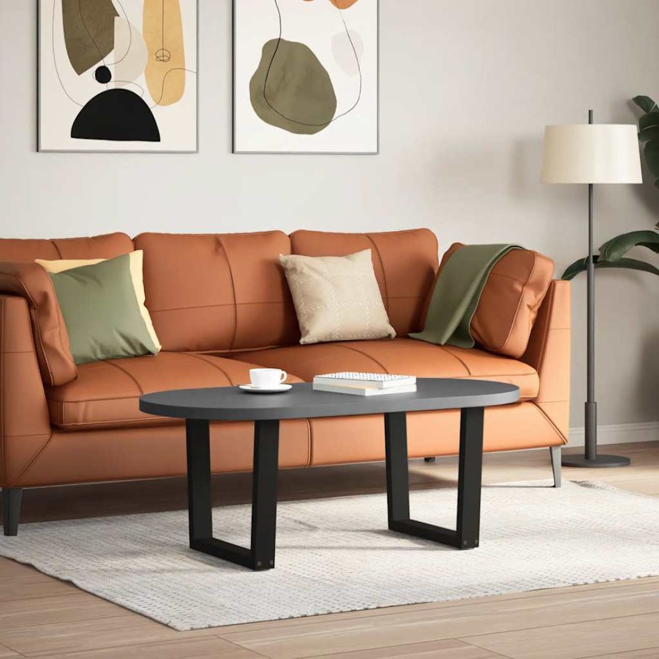 Patas para mesa de comedor forma V 2 uds negro 50x(42-43,3)