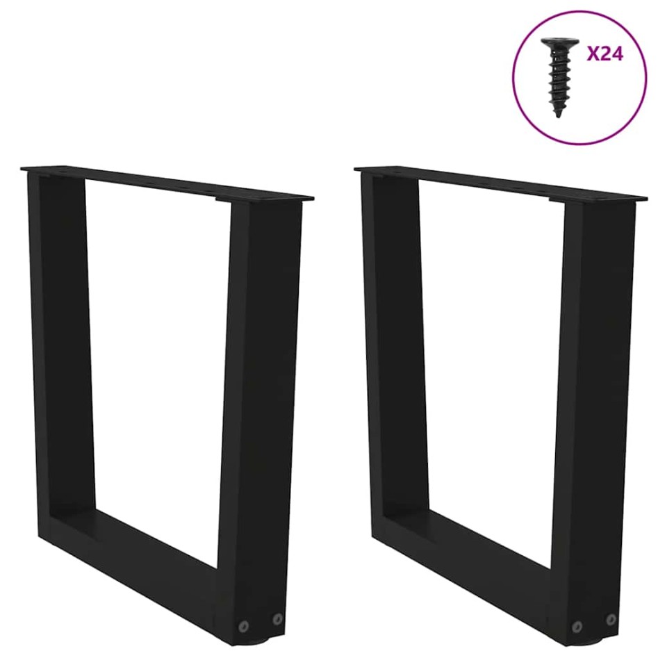 Patas para mesa de comedor forma V 2 uds negro 50x(42-43,3)