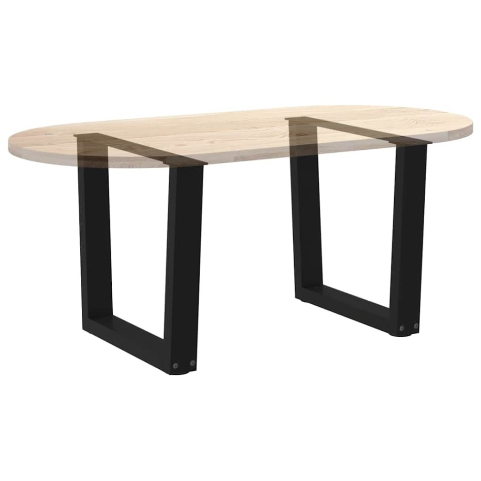 Patas para mesa de comedor forma V 2 uds negro 50x(42-43,3)