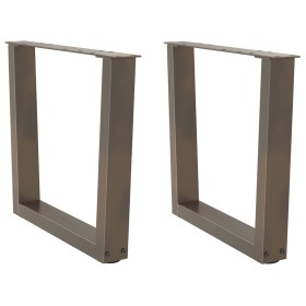 Patas para mesa de comedor forma de V 2 uds acero natural