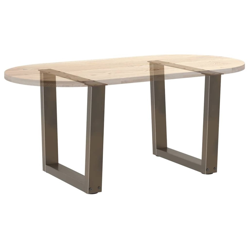 Patas para mesa de comedor forma de V 2 uds acero natural