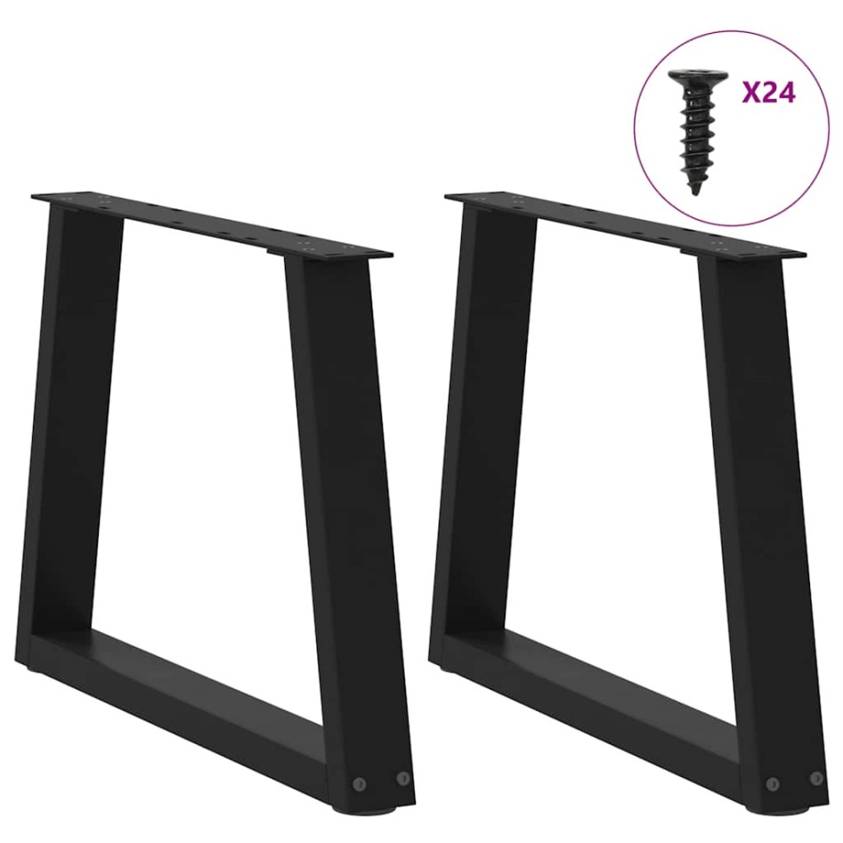 Patas para mesa de comedor forma V 2 uds negro 60x(42-43,3)