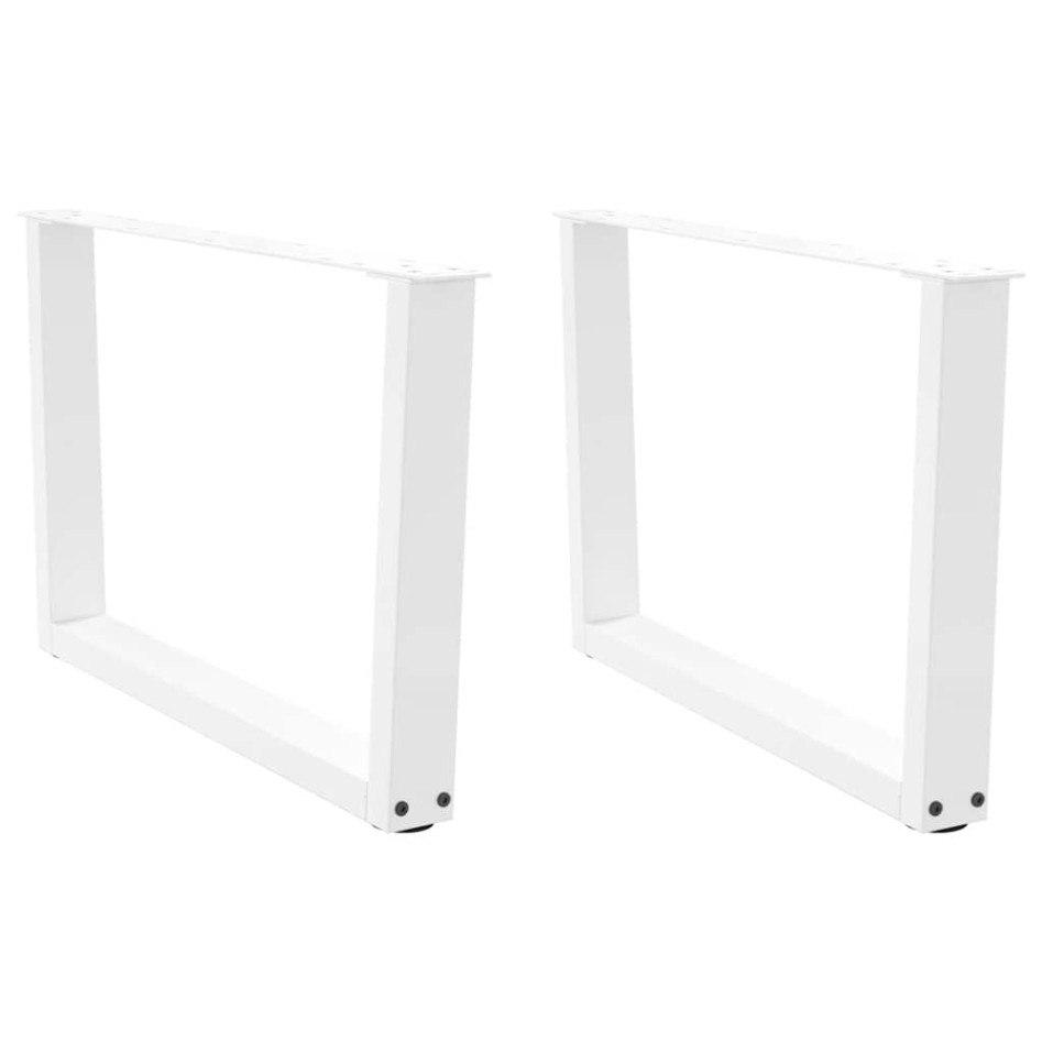 Patas para mesa de comedor forma V 2 uds blanco 70x(42-43,3)