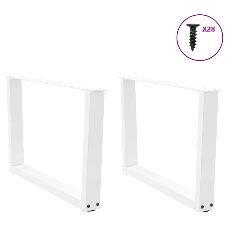 Patas para mesa de comedor forma V 2 uds blanco 70x(42-43,3)
