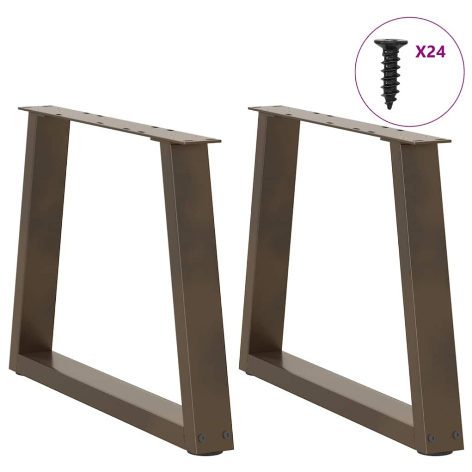Patas para mesa de comedor forma de V 2 uds acero natural