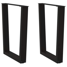 Patas para mesa de comedor forma V 2 uds negro 60x(72-73,3)