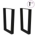 Patas para mesa de comedor forma V 2 uds negro 60x(72-73,3)