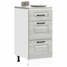 Mueble bajo de cocina Kalmar gris sonoma madera de