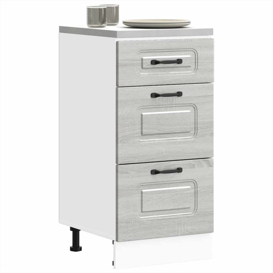Mueble bajo de cocina Kalmar gris sonoma madera de