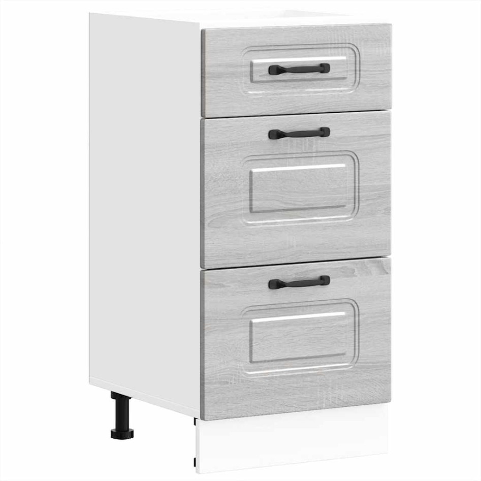 Mueble bajo de cocina Kalmar gris sonoma madera de