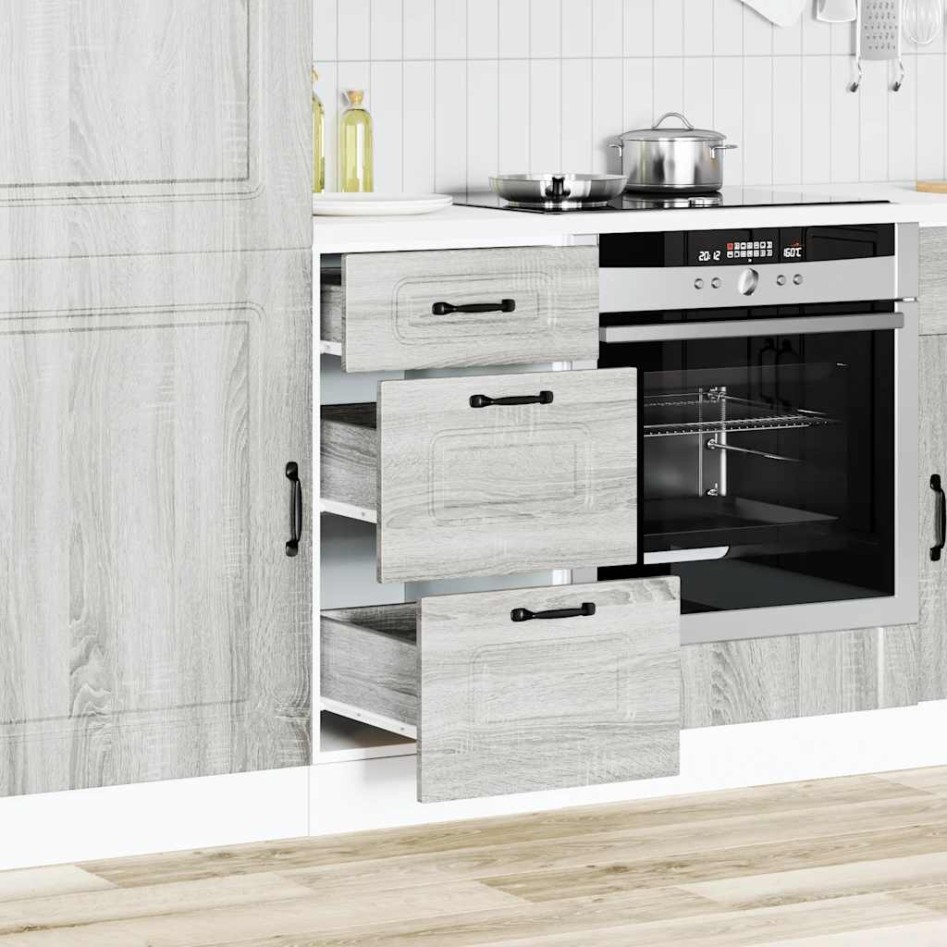 Mueble bajo de cocina Kalmar gris sonoma madera de