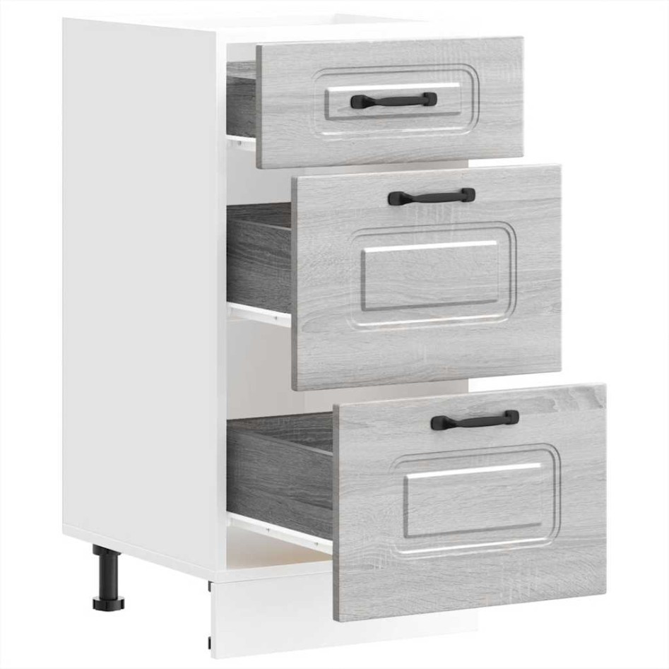 Mueble bajo de cocina Kalmar gris sonoma madera de