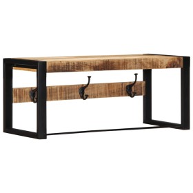 Perchero madera maciza de mango rugosa 80x35x35