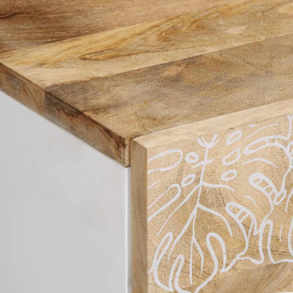 Mesita de noche madera maciza de mango 50x33x60