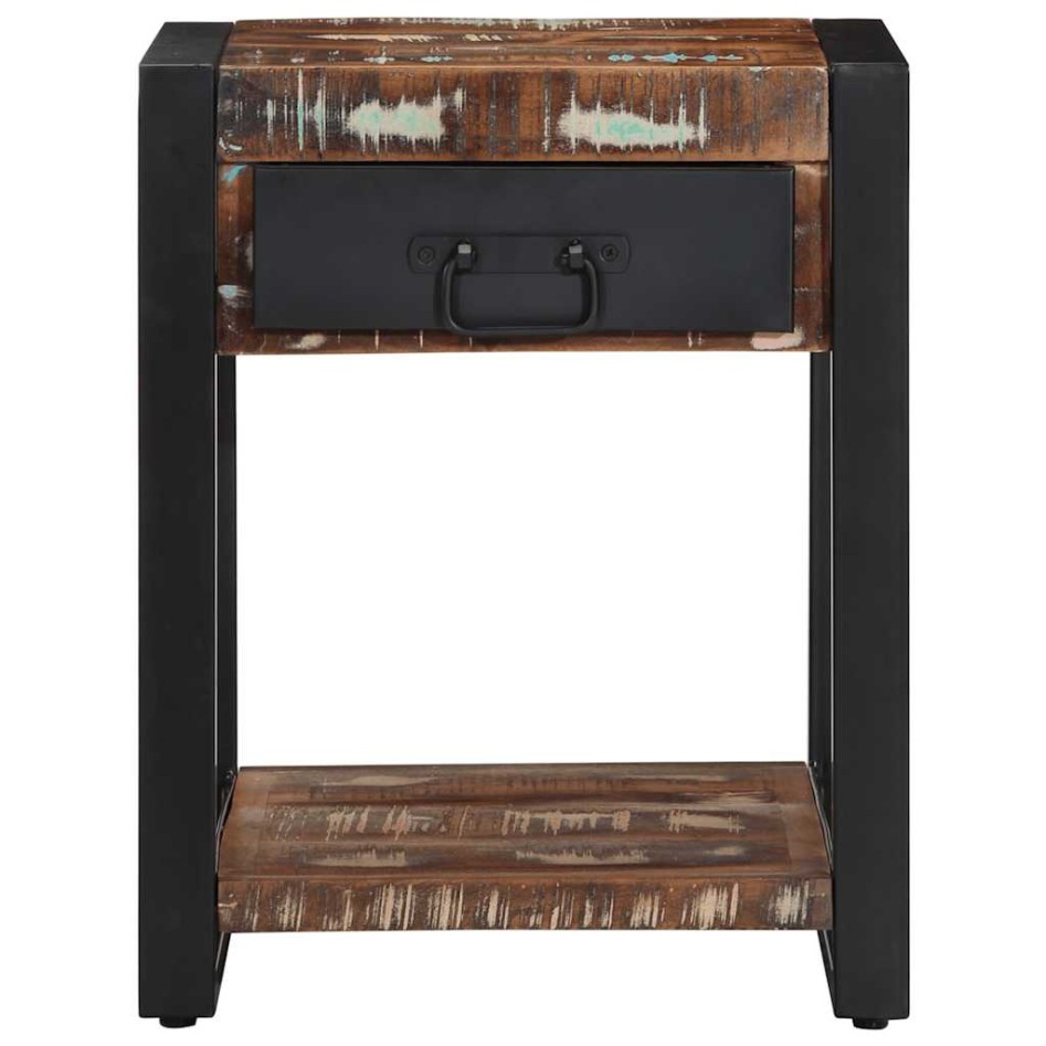 Mesa auxiliar multicolor 40x40x50 cm madera maciza